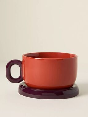 Anthropologie Rika Stoneware Soup Mug Terracotta NIB